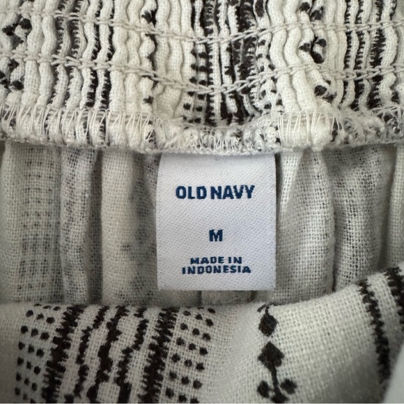 Old Navy Linen Blend Geometric Stripe Cami Wide Leg Cropped Jumpsuit size Medium - Picture 8 of 12